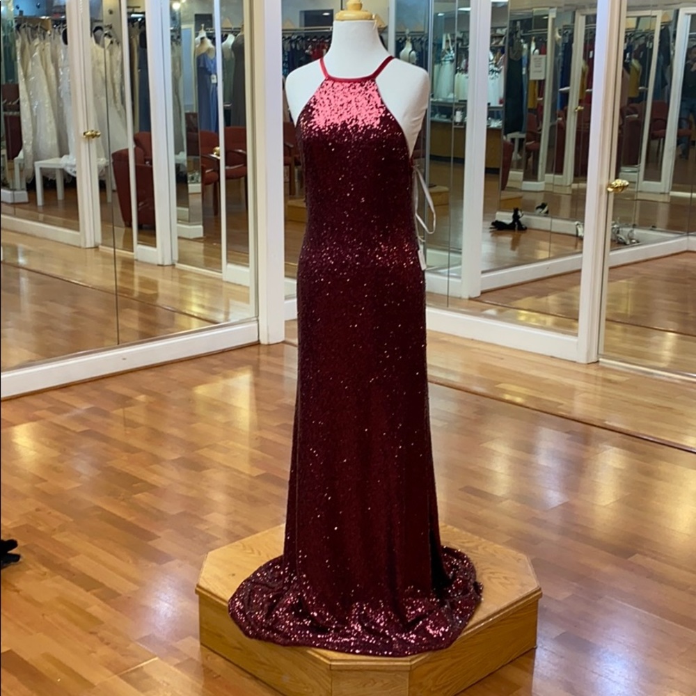 ✔️ burgundy sparkly bridesmaid dress - Picture 1 of 7